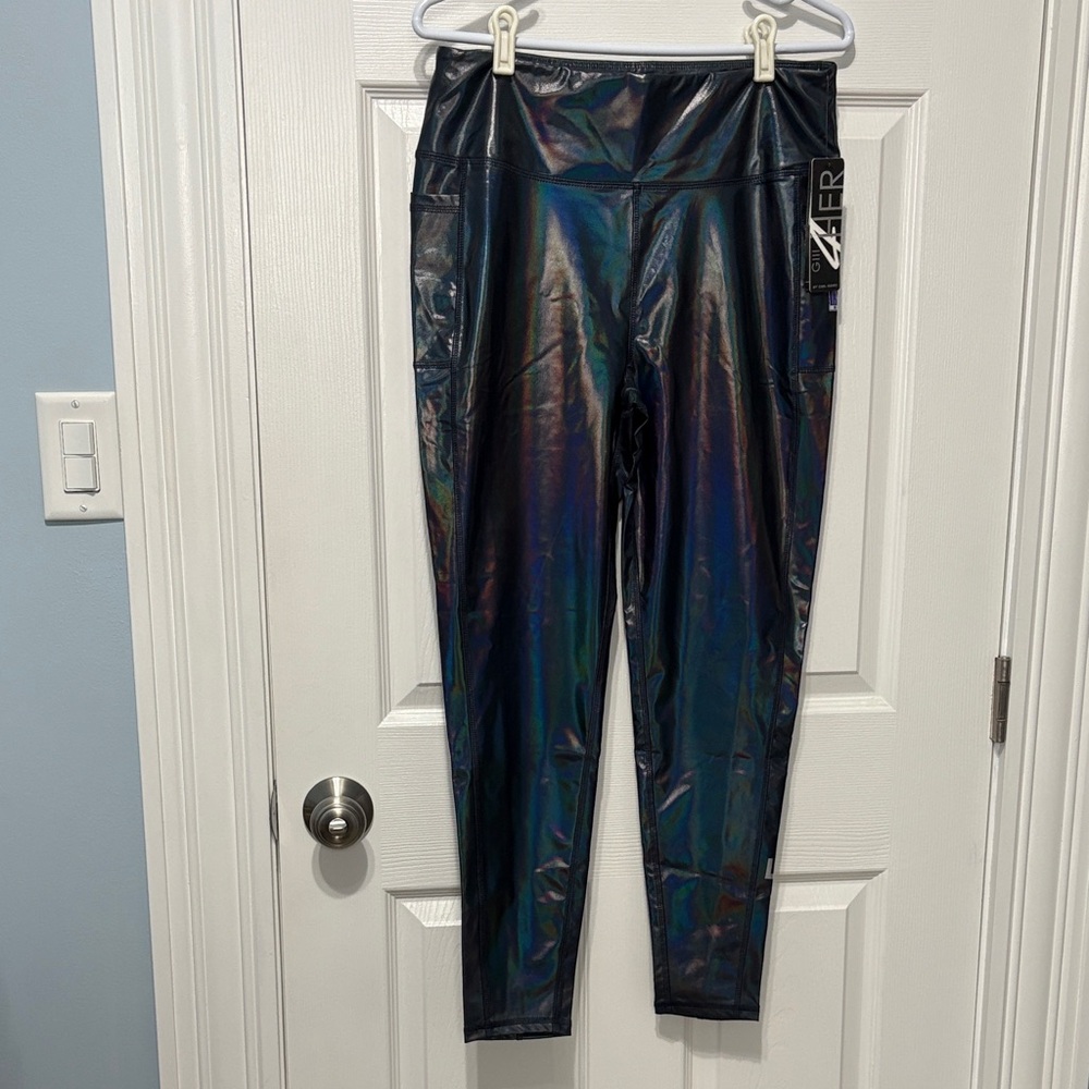 Shiny Black Superbowl 58 Leggings